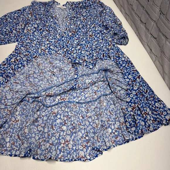 Apiece Apart Blue Floral Mini Dress size S - Picture 8 of 11